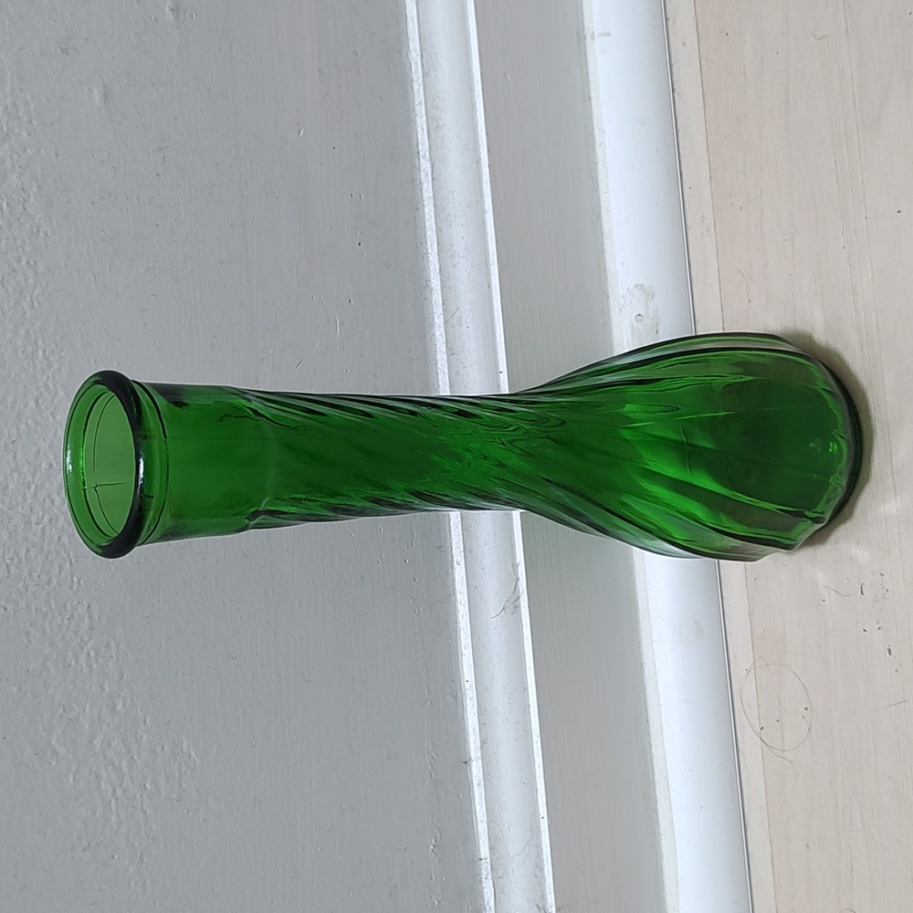 Skinny Green Glass Vase